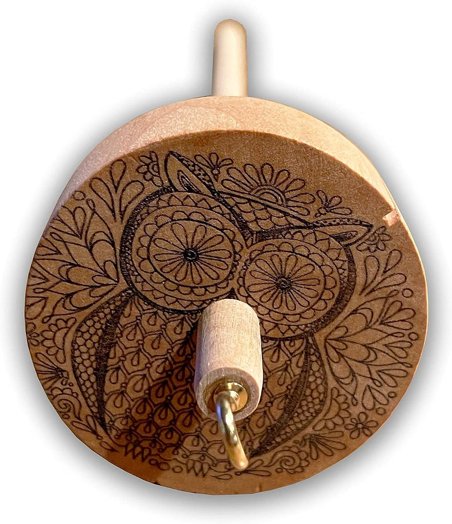 Happy Classy Drop Spindle Top Whorl Hand Carved Includes 4 oz Premium